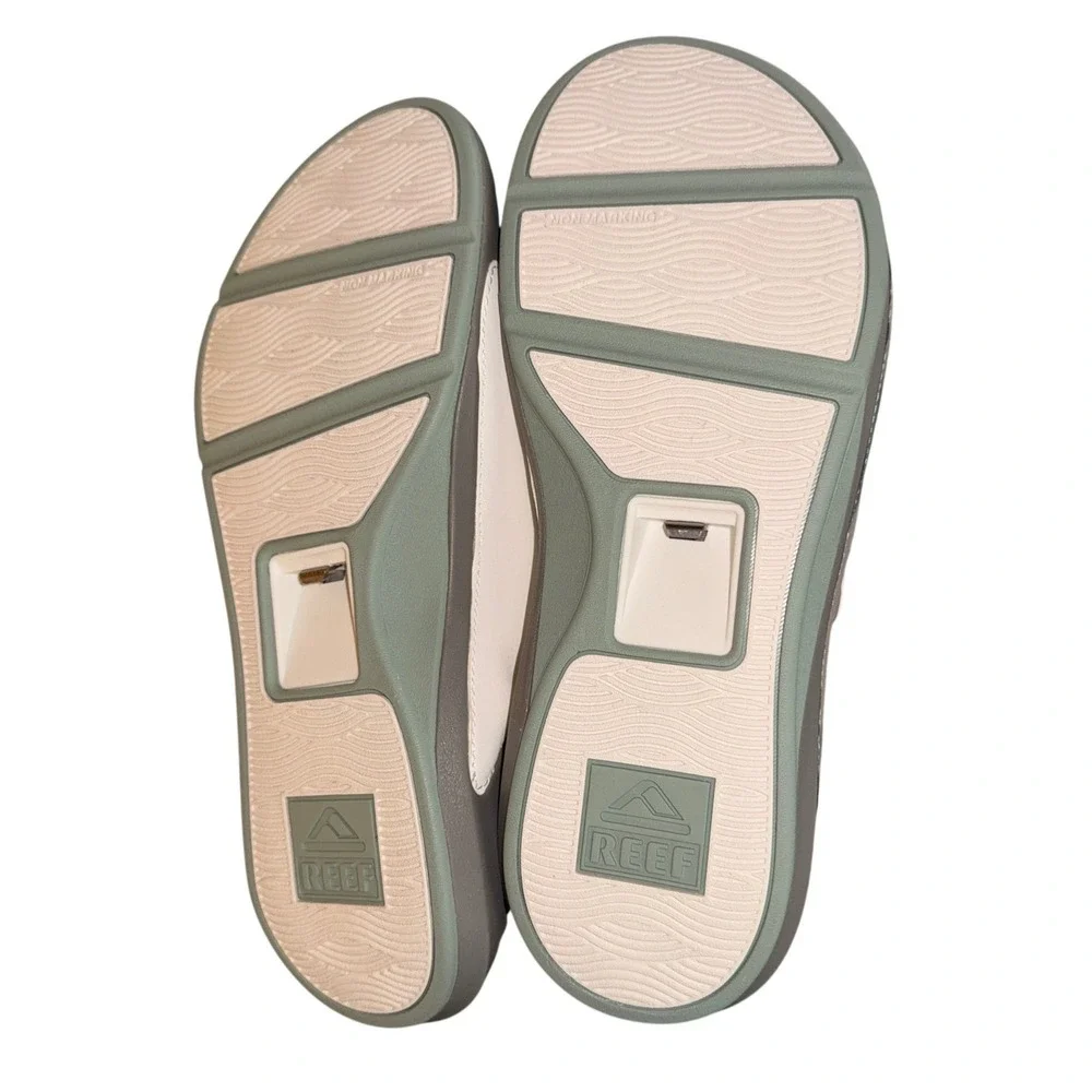 NEW Reef Swell Cruiser Slide Mens 11 Sandals Grey Green CJ6222 Nitrogen Infused